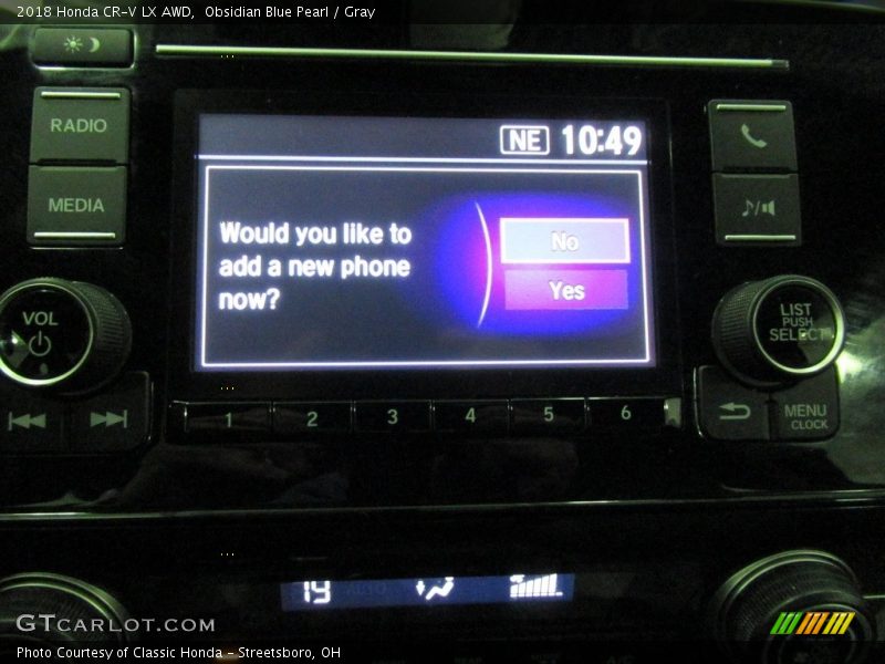 Obsidian Blue Pearl / Gray 2018 Honda CR-V LX AWD