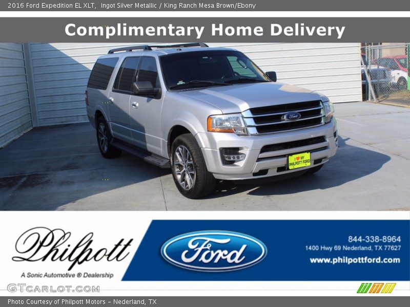 Ingot Silver Metallic / King Ranch Mesa Brown/Ebony 2016 Ford Expedition EL XLT
