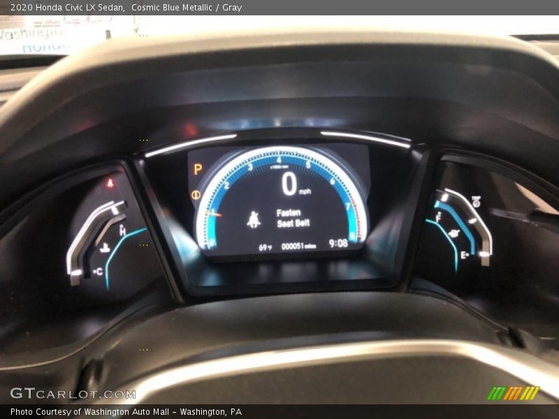 Cosmic Blue Metallic / Gray 2020 Honda Civic LX Sedan