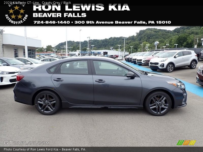 Gravity Grey / Black 2020 Kia Forte GT-Line