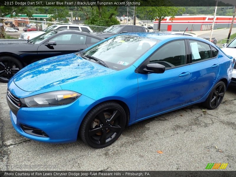 Laser Blue Pearl / Black/Light Tungsten Accent Stitching 2015 Dodge Dart SXT