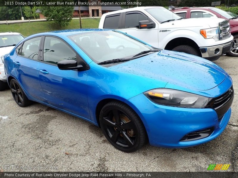 Laser Blue Pearl / Black/Light Tungsten Accent Stitching 2015 Dodge Dart SXT