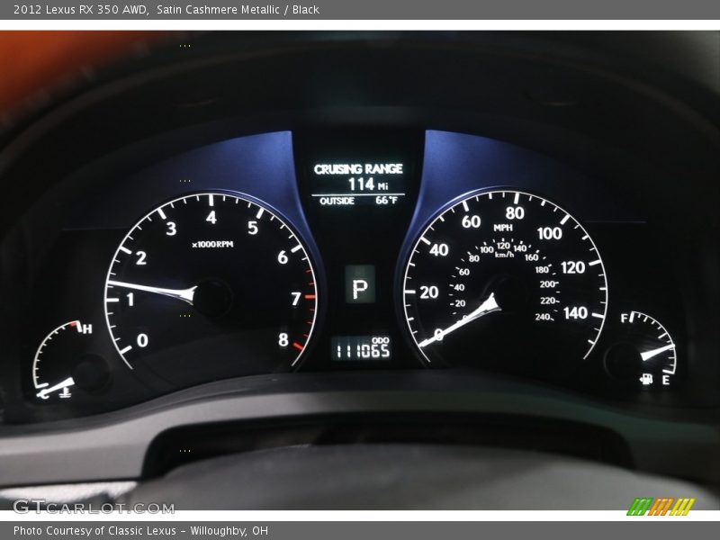 Satin Cashmere Metallic / Black 2012 Lexus RX 350 AWD