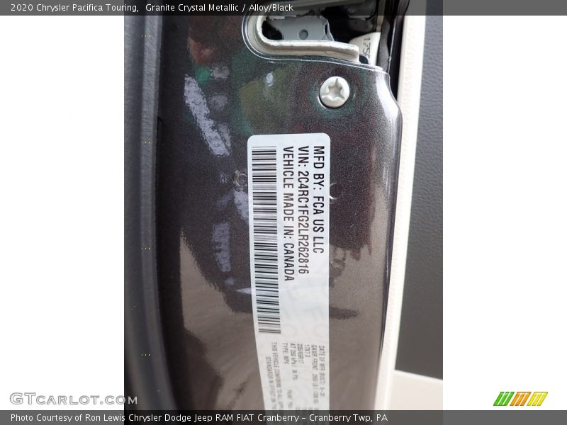 Granite Crystal Metallic / Alloy/Black 2020 Chrysler Pacifica Touring