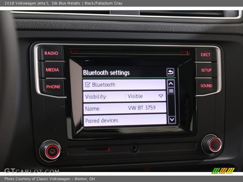 Silk Blue Metallic / Black/Palladium Gray 2018 Volkswagen Jetta S
