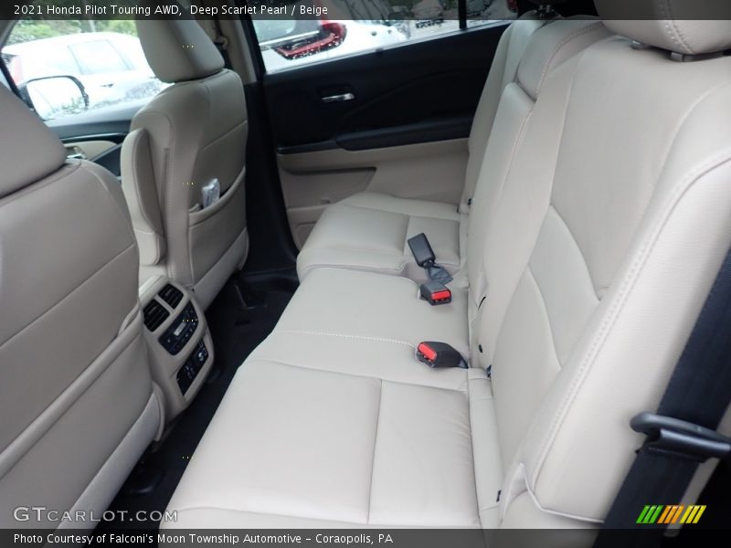 Deep Scarlet Pearl / Beige 2021 Honda Pilot Touring AWD