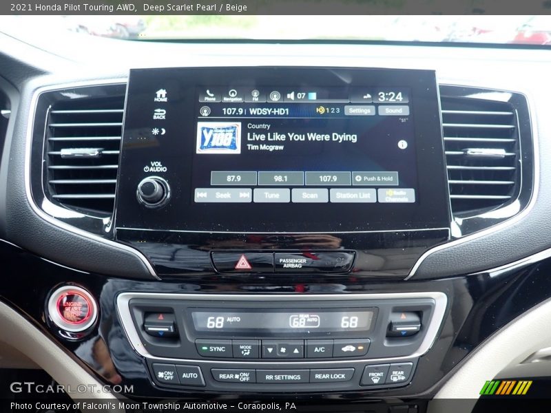 Deep Scarlet Pearl / Beige 2021 Honda Pilot Touring AWD