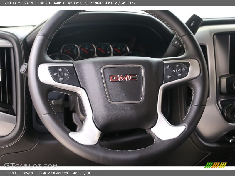 Quicksilver Metallic / Jet Black 2018 GMC Sierra 1500 SLE Double Cab 4WD