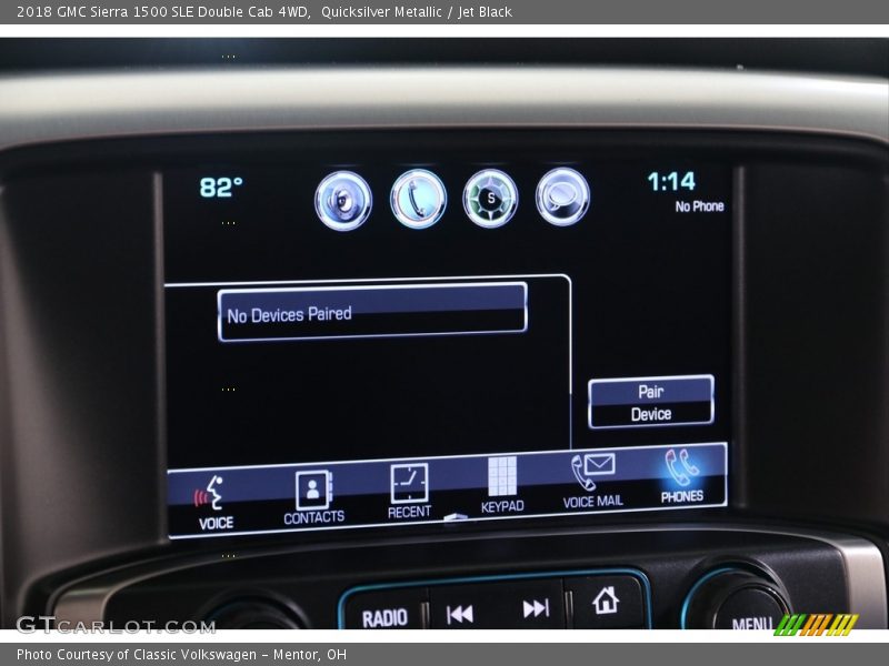 Quicksilver Metallic / Jet Black 2018 GMC Sierra 1500 SLE Double Cab 4WD