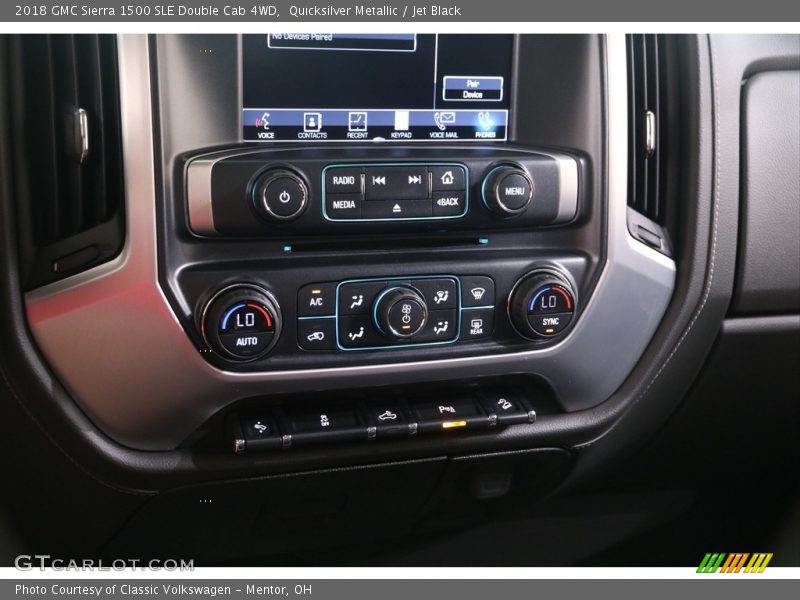 Quicksilver Metallic / Jet Black 2018 GMC Sierra 1500 SLE Double Cab 4WD