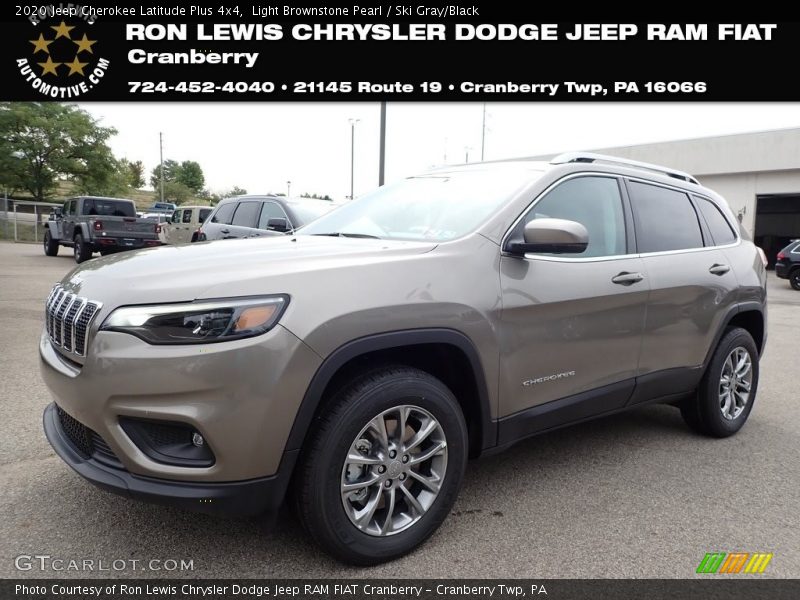 Light Brownstone Pearl / Ski Gray/Black 2020 Jeep Cherokee Latitude Plus 4x4