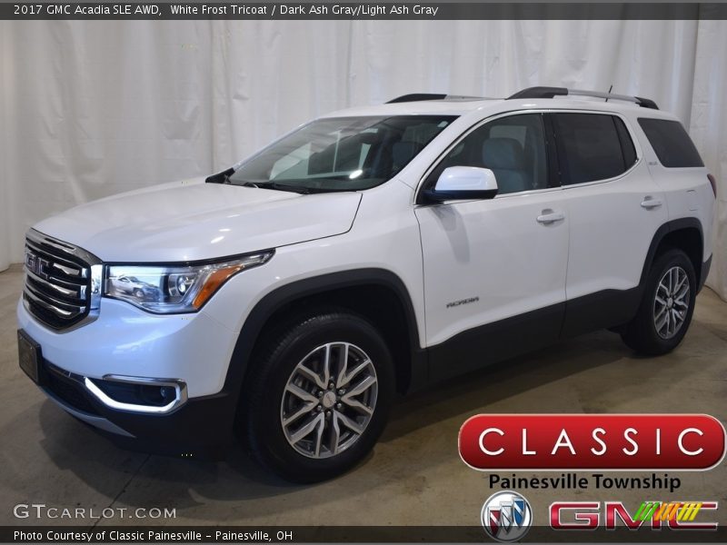 White Frost Tricoat / Dark Ash Gray/Light Ash Gray 2017 GMC Acadia SLE AWD