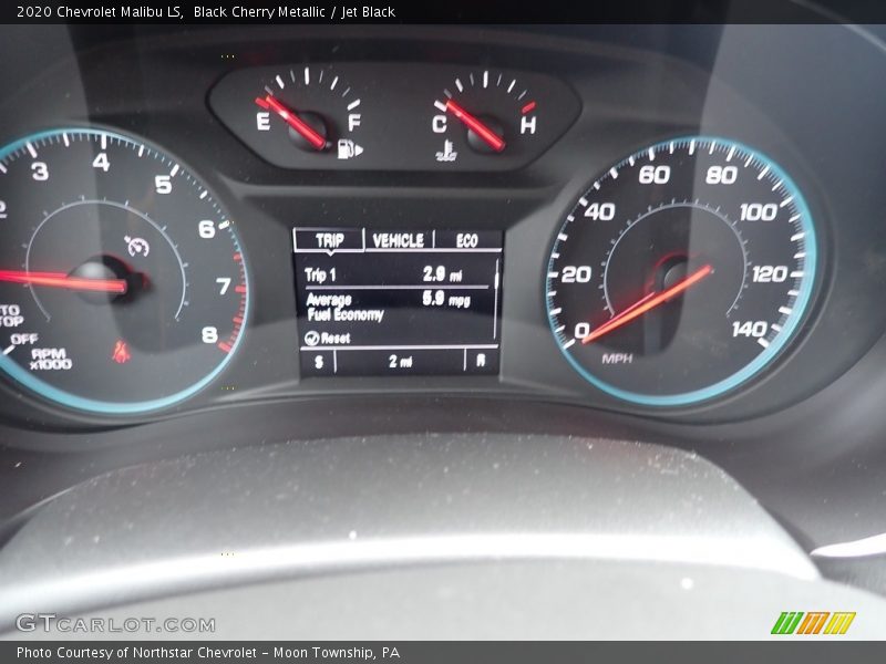 Black Cherry Metallic / Jet Black 2020 Chevrolet Malibu LS