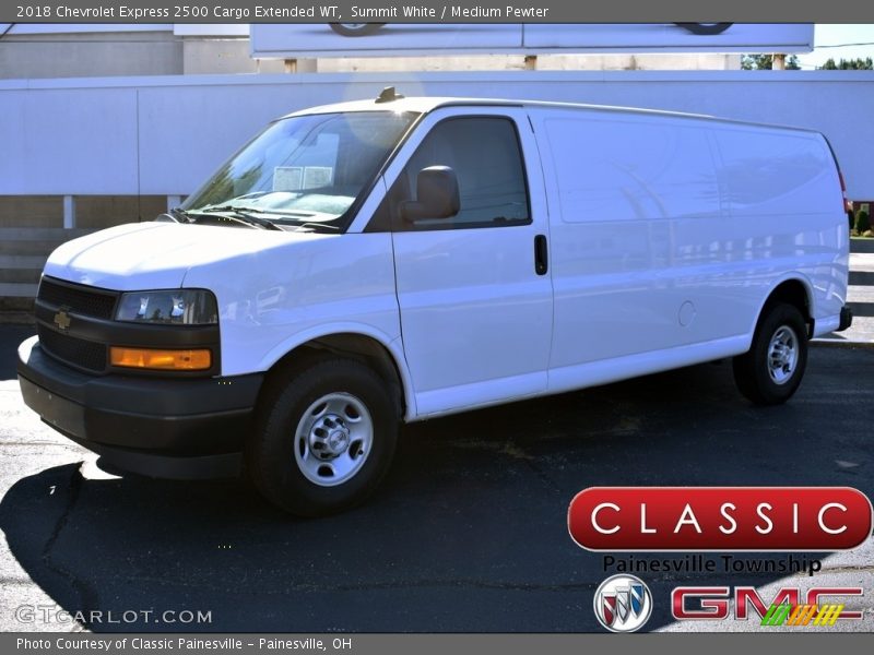 Summit White / Medium Pewter 2018 Chevrolet Express 2500 Cargo Extended WT