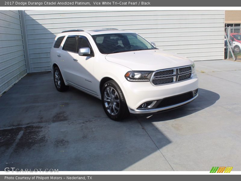 Vice White Tri-Coat Pearl / Black 2017 Dodge Durango Citadel Anodized Platinum