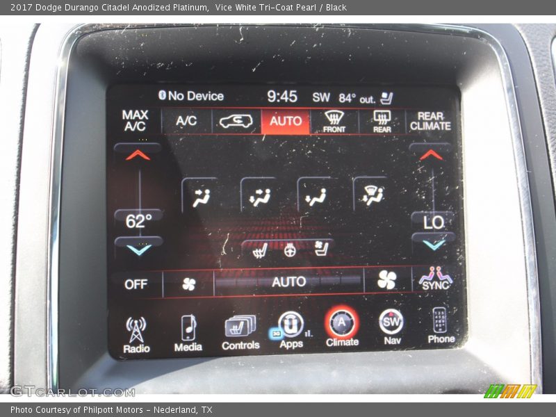 Vice White Tri-Coat Pearl / Black 2017 Dodge Durango Citadel Anodized Platinum