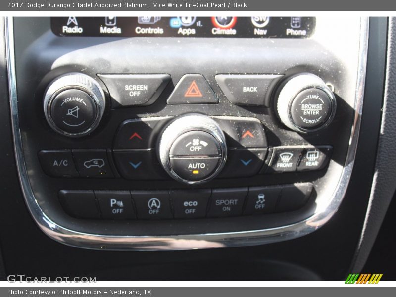 Vice White Tri-Coat Pearl / Black 2017 Dodge Durango Citadel Anodized Platinum