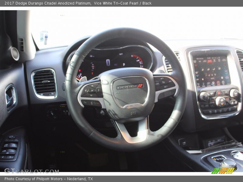 Vice White Tri-Coat Pearl / Black 2017 Dodge Durango Citadel Anodized Platinum