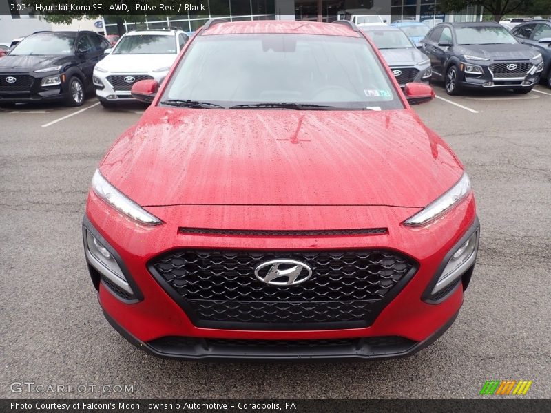 Pulse Red / Black 2021 Hyundai Kona SEL AWD