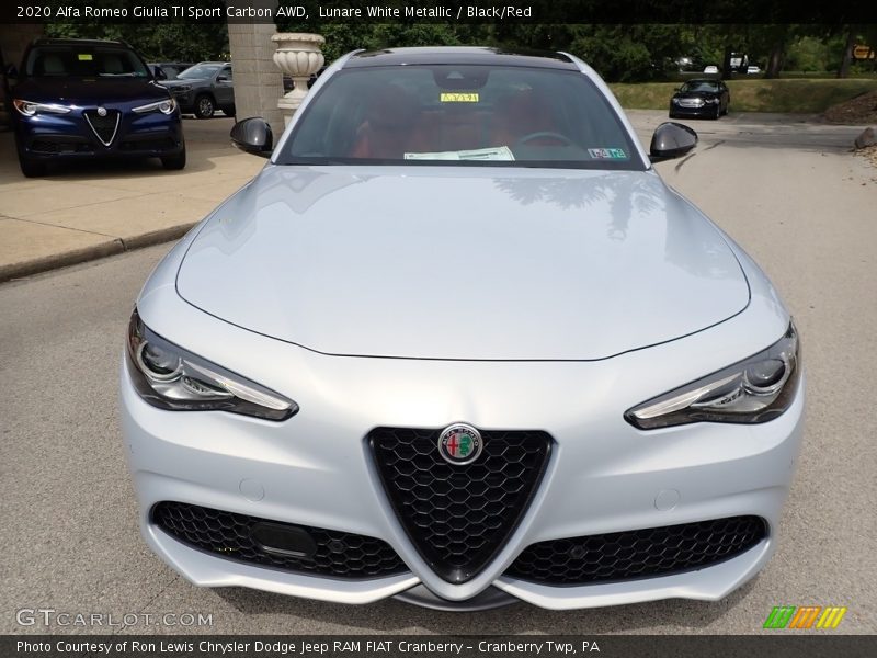 Lunare White Metallic / Black/Red 2020 Alfa Romeo Giulia TI Sport Carbon AWD