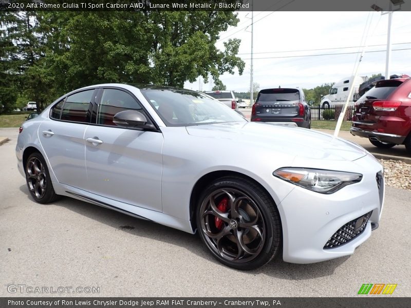 Lunare White Metallic / Black/Red 2020 Alfa Romeo Giulia TI Sport Carbon AWD
