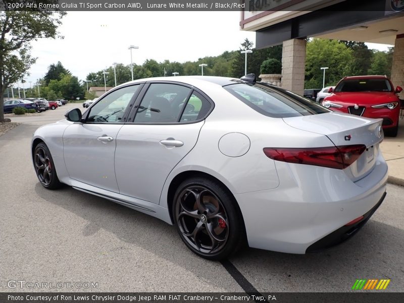 Lunare White Metallic / Black/Red 2020 Alfa Romeo Giulia TI Sport Carbon AWD