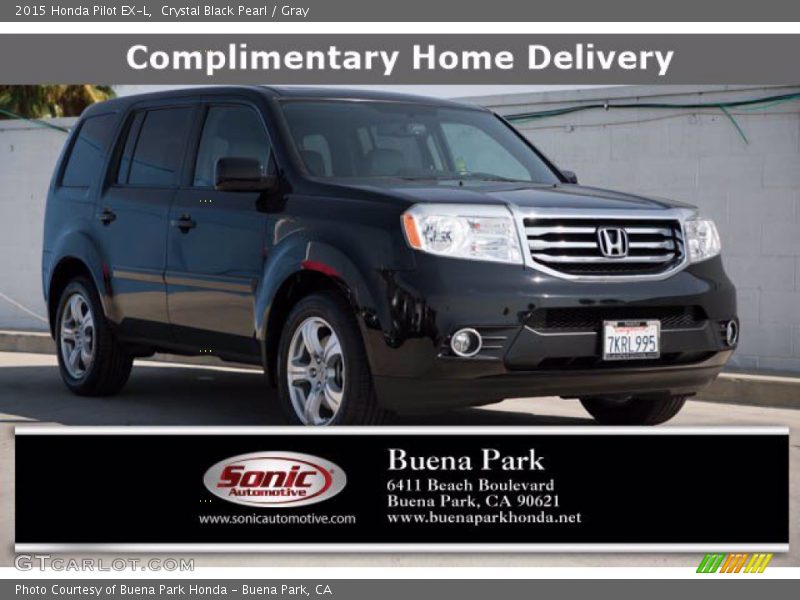 Crystal Black Pearl / Gray 2015 Honda Pilot EX-L