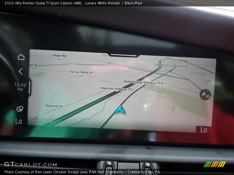 Navigation of 2020 Giulia TI Sport Carbon AWD