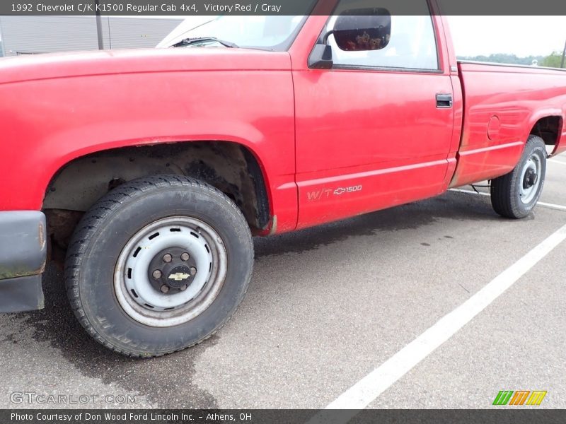 Victory Red / Gray 1992 Chevrolet C/K K1500 Regular Cab 4x4