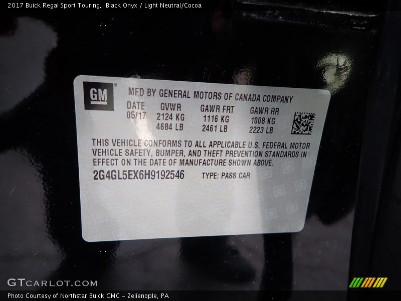 Black Onyx / Light Neutral/Cocoa 2017 Buick Regal Sport Touring