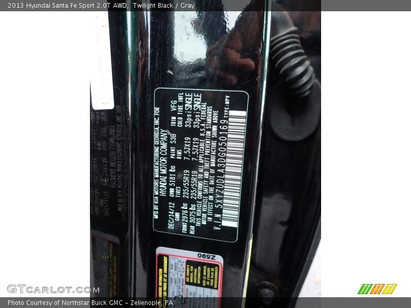 Twilight Black / Gray 2013 Hyundai Santa Fe Sport 2.0T AWD