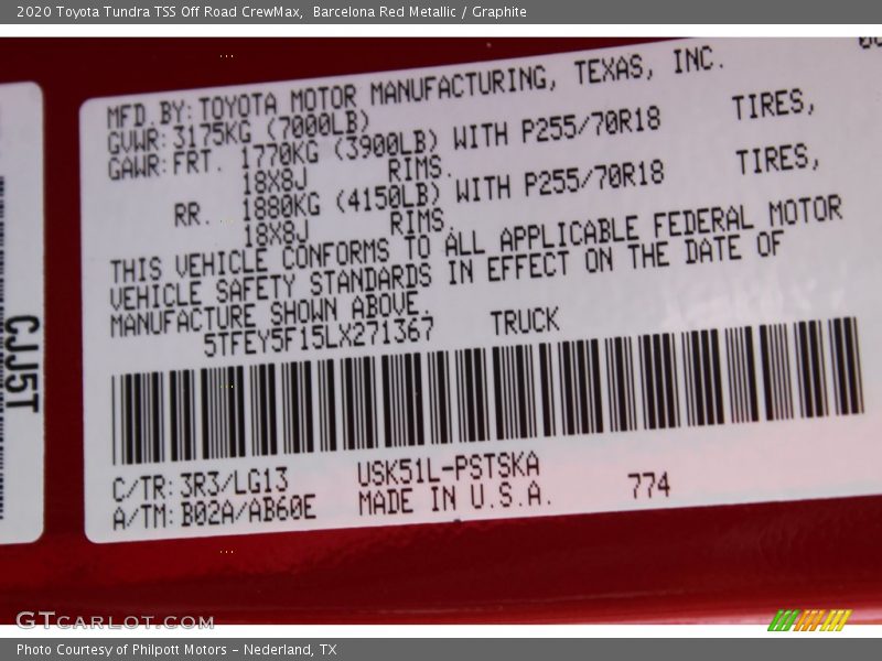 Barcelona Red Metallic / Graphite 2020 Toyota Tundra TSS Off Road CrewMax