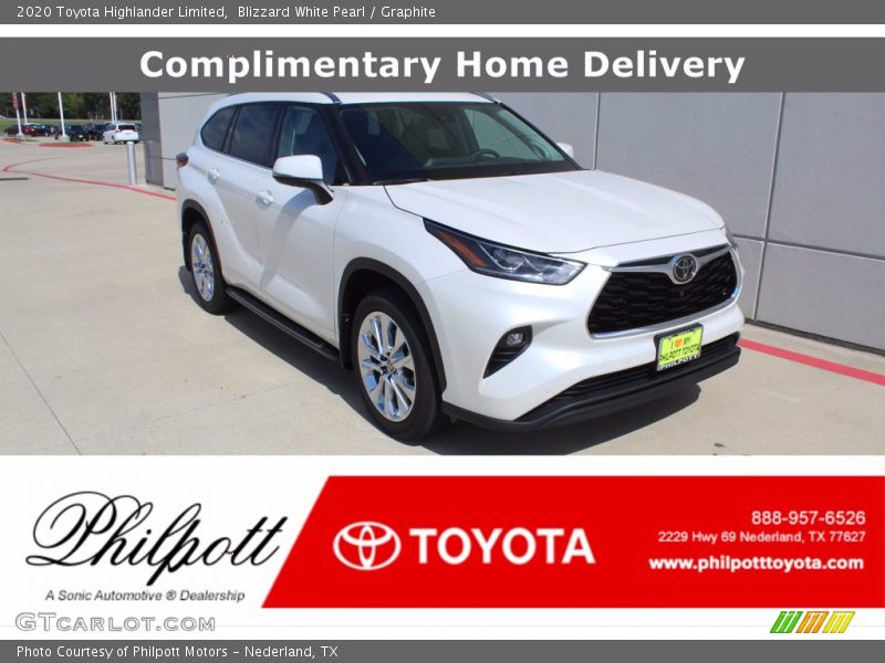 Blizzard White Pearl / Graphite 2020 Toyota Highlander Limited