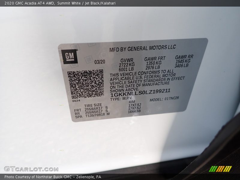 Summit White / Jet Black/Kalahari 2020 GMC Acadia AT4 AWD