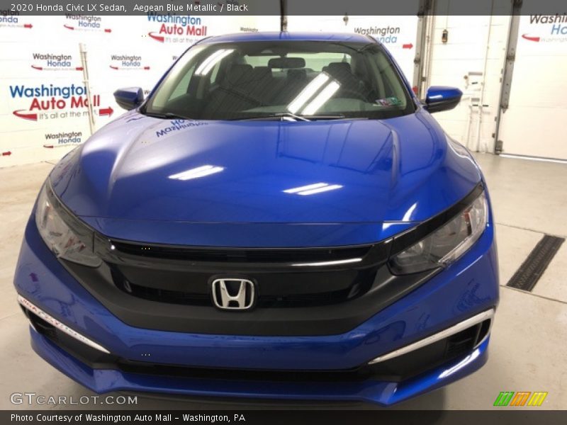 Aegean Blue Metallic / Black 2020 Honda Civic LX Sedan