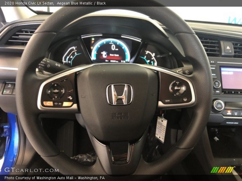 Aegean Blue Metallic / Black 2020 Honda Civic LX Sedan