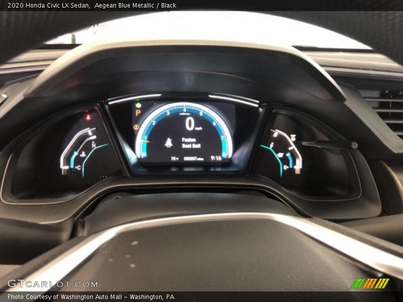 Aegean Blue Metallic / Black 2020 Honda Civic LX Sedan