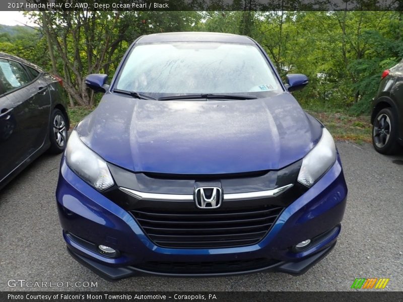 Deep Ocean Pearl / Black 2017 Honda HR-V EX AWD