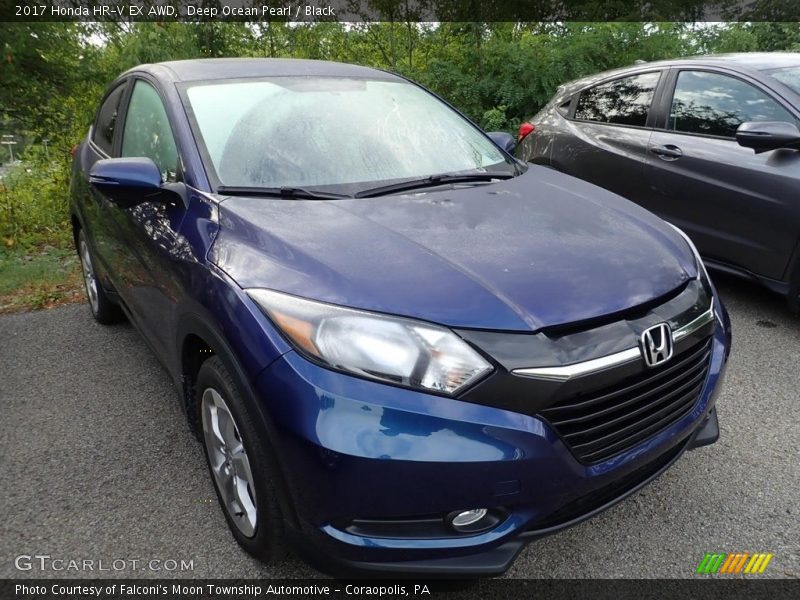 Deep Ocean Pearl / Black 2017 Honda HR-V EX AWD