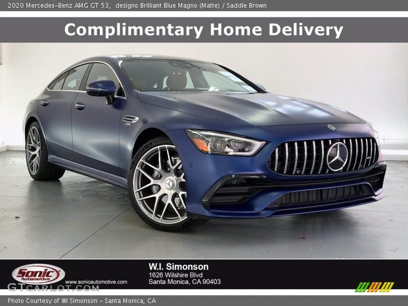 designo Brilliant Blue Magno (Matte) / Saddle Brown 2020 Mercedes-Benz AMG GT 53