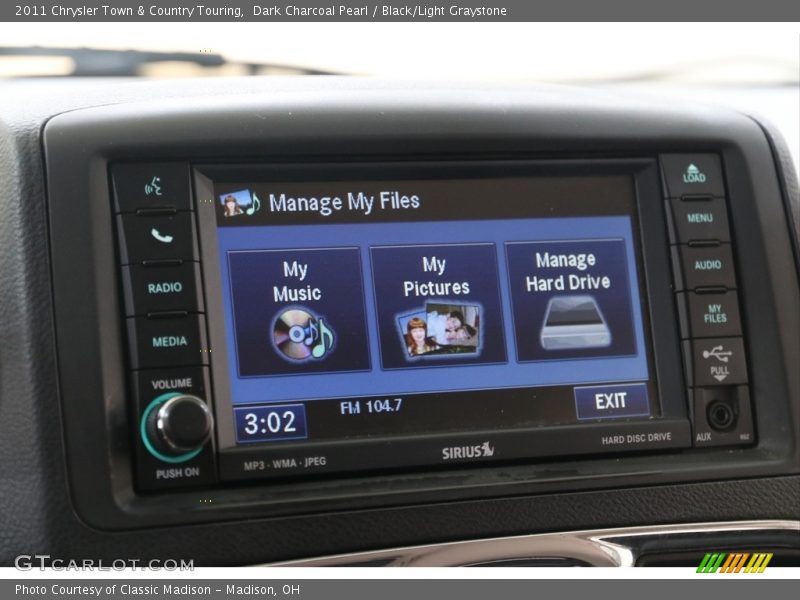 Dark Charcoal Pearl / Black/Light Graystone 2011 Chrysler Town & Country Touring