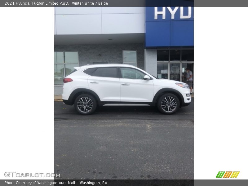 Winter White / Beige 2021 Hyundai Tucson Limited AWD