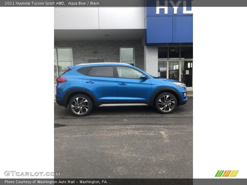 Aqua Blue / Black 2021 Hyundai Tucson Sport AWD