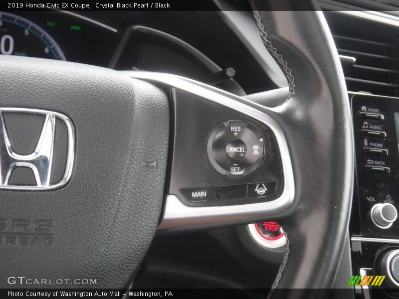 Crystal Black Pearl / Black 2019 Honda Civic EX Coupe
