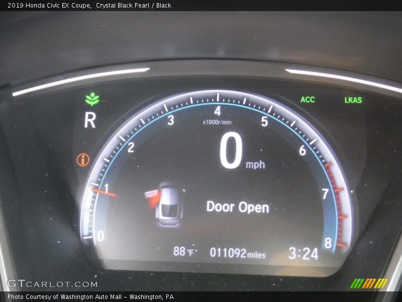 Crystal Black Pearl / Black 2019 Honda Civic EX Coupe
