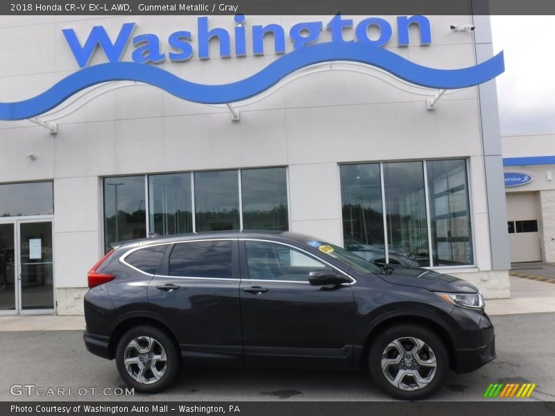 Gunmetal Metallic / Gray 2018 Honda CR-V EX-L AWD