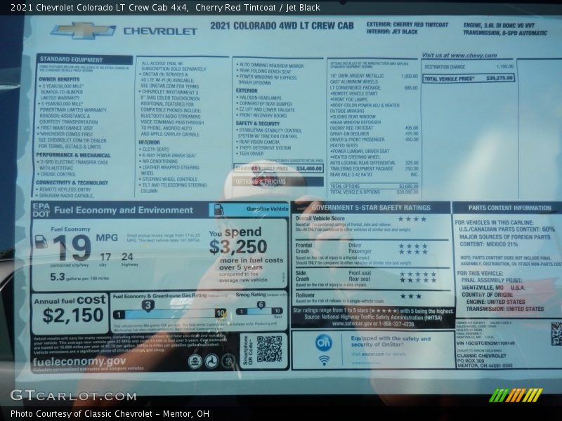  2021 Colorado LT Crew Cab 4x4 Window Sticker