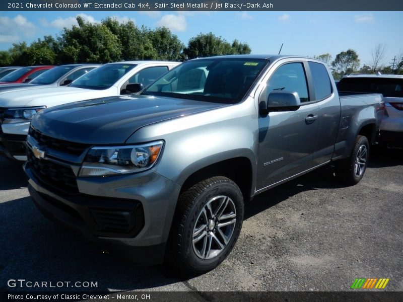 Satin Steel Metallic / Jet Black/­Dark Ash 2021 Chevrolet Colorado WT Extended Cab 4x4