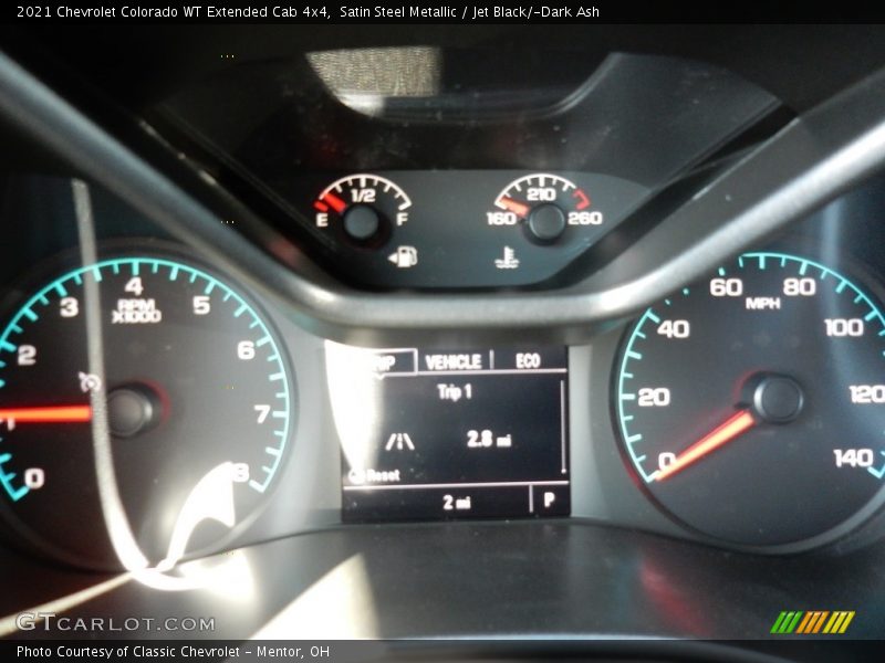 Satin Steel Metallic / Jet Black/­Dark Ash 2021 Chevrolet Colorado WT Extended Cab 4x4