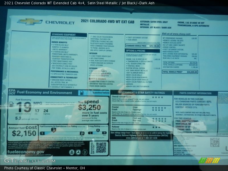 Satin Steel Metallic / Jet Black/­Dark Ash 2021 Chevrolet Colorado WT Extended Cab 4x4